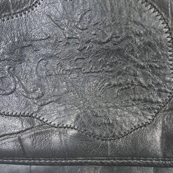 Carlos Falchi Black Croc-Embossed Crossbody Bag - Picture 2 of 11